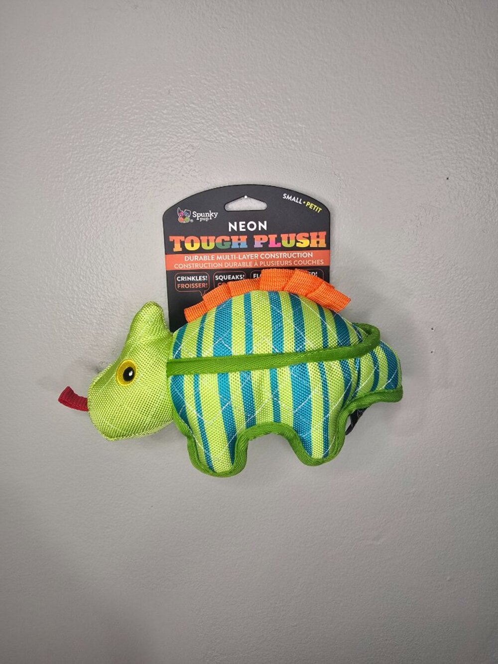 Spunky Pup "Neon Tough Plush" Small Dog Toy - Picture 6 of 6